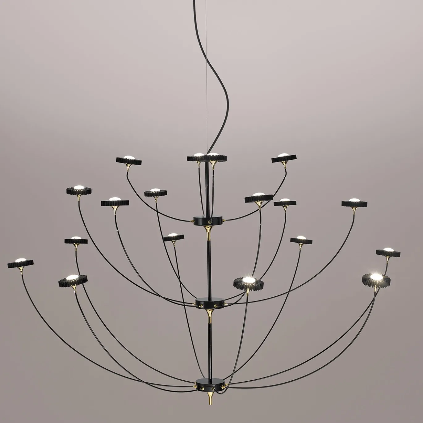 Lampadario Ocio in Acciaio Nero