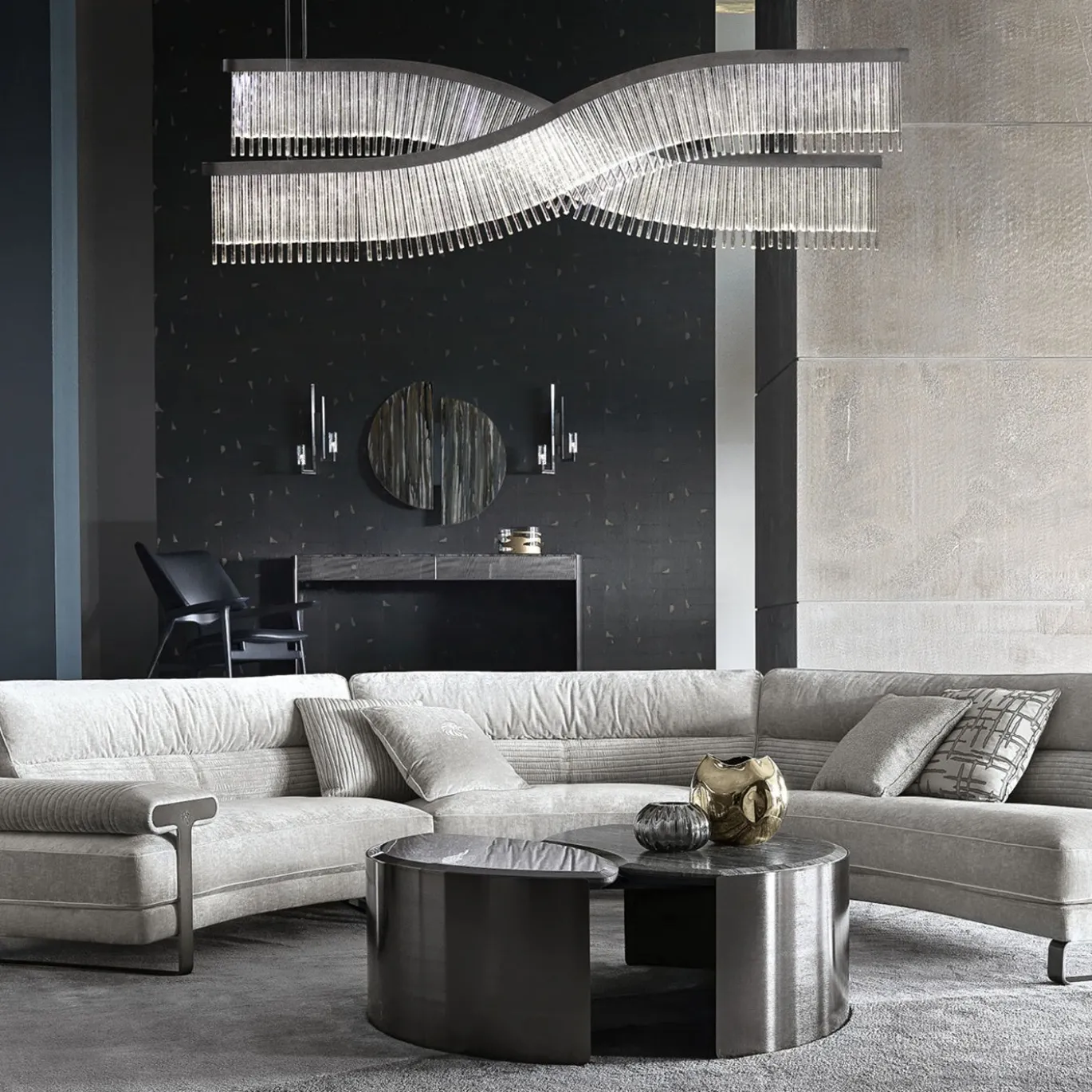 Lampadario Onda in vetro di Murano