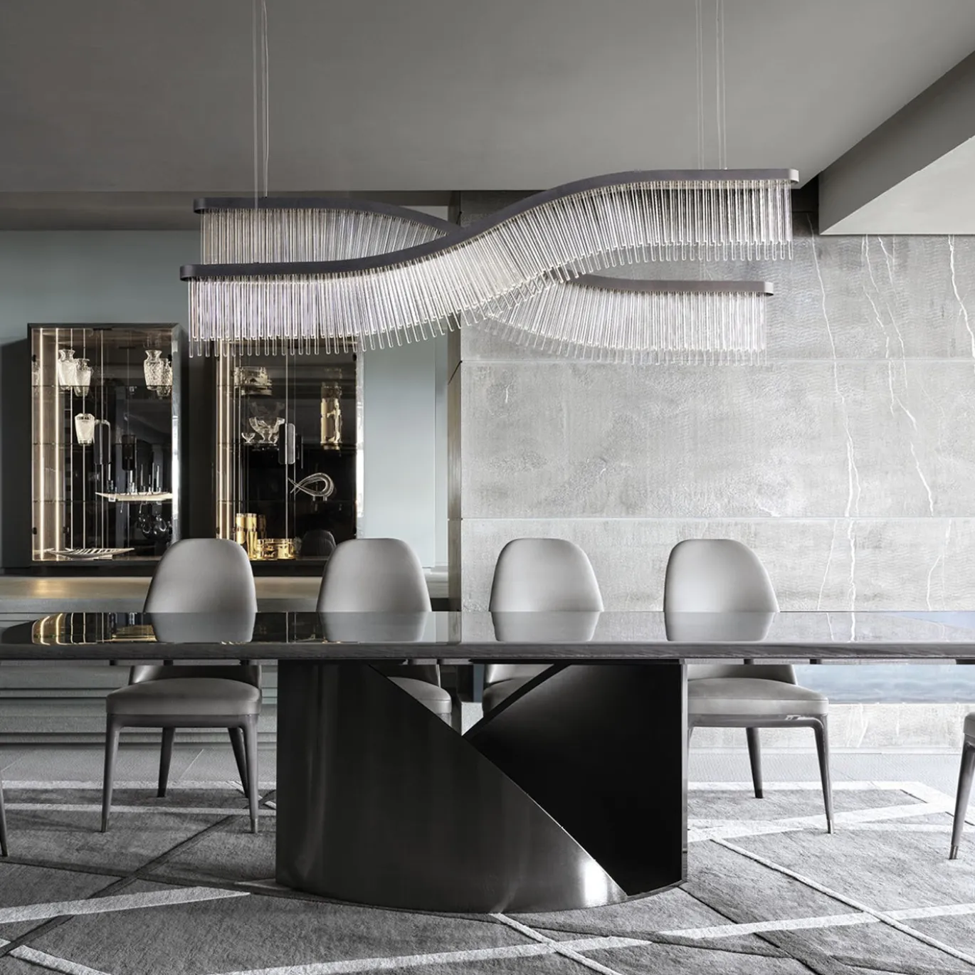 Lampadario Onda in vetro di Murano