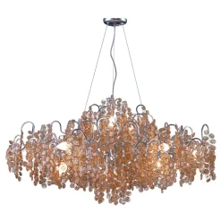 Lampadario Opera in oro e ambra