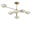 Lampadario Orbitale Doppio in ottone a sei braccia