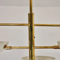 Lampadario Orbitale Doppio in ottone a sei braccia