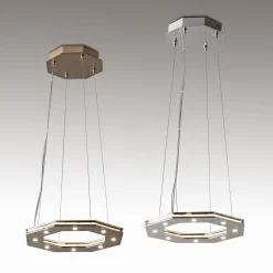 Lampadario ottagonale Otto Bronzed