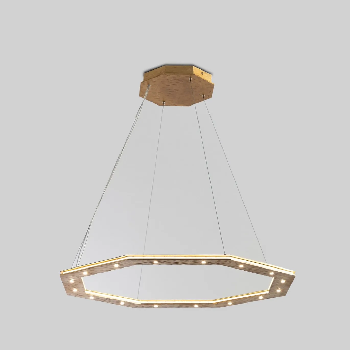 Lampadario Otto ottagonale dorato