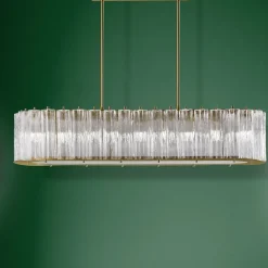 Lampadario ovale a tamburo a 9 luci