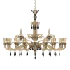 Lampadario ovale Cellini a 16 luci in vetro di Murano color fumè e nero