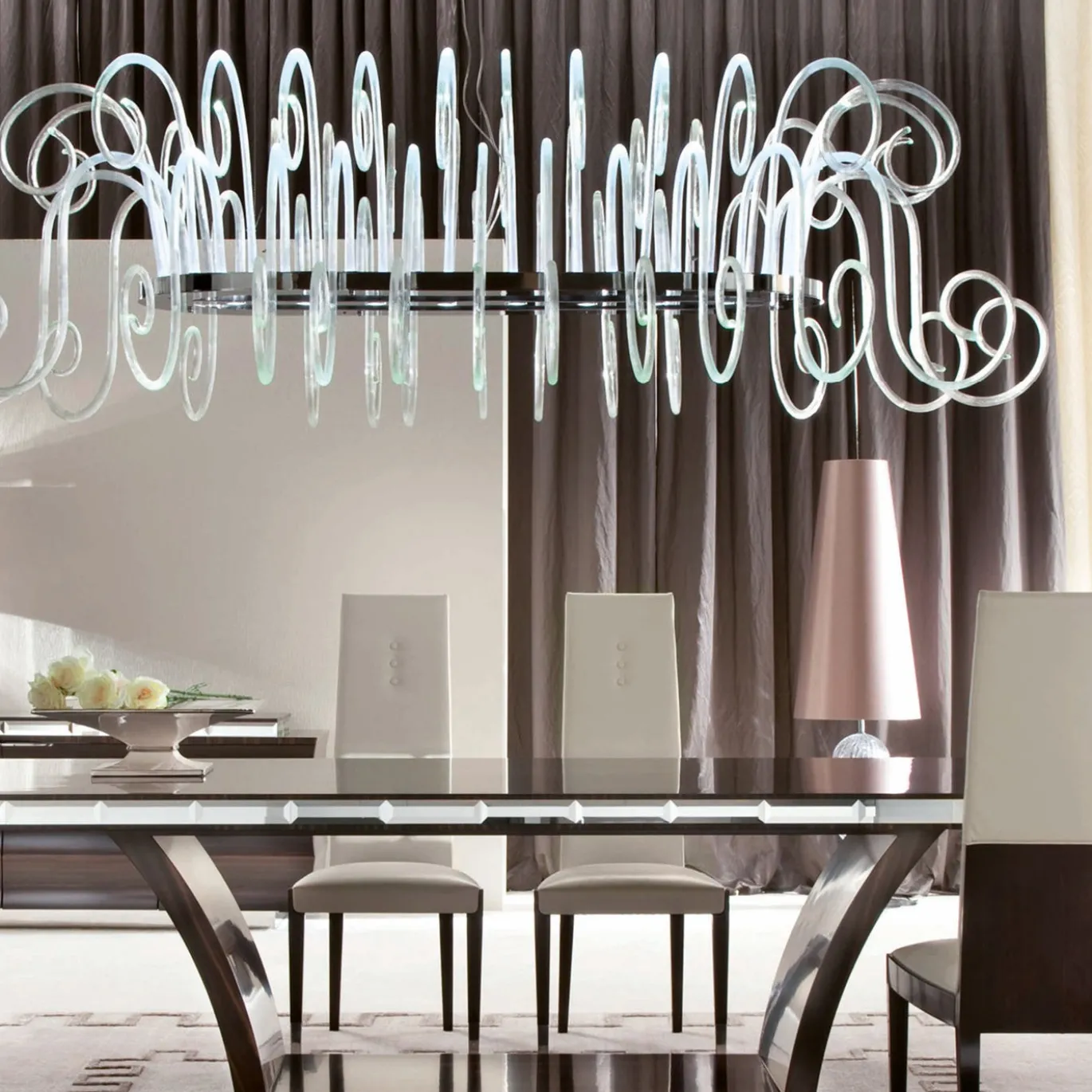 Lampadario ovale Fountains