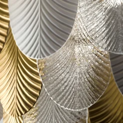 Lampadario ovale King Peacock oro/trasparente/bianco