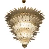 Lampadario Palme in vetro cristallo e ottone