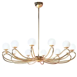 Lampadario Papillon 7207/12 in ottone di Matteo Zorzenoni