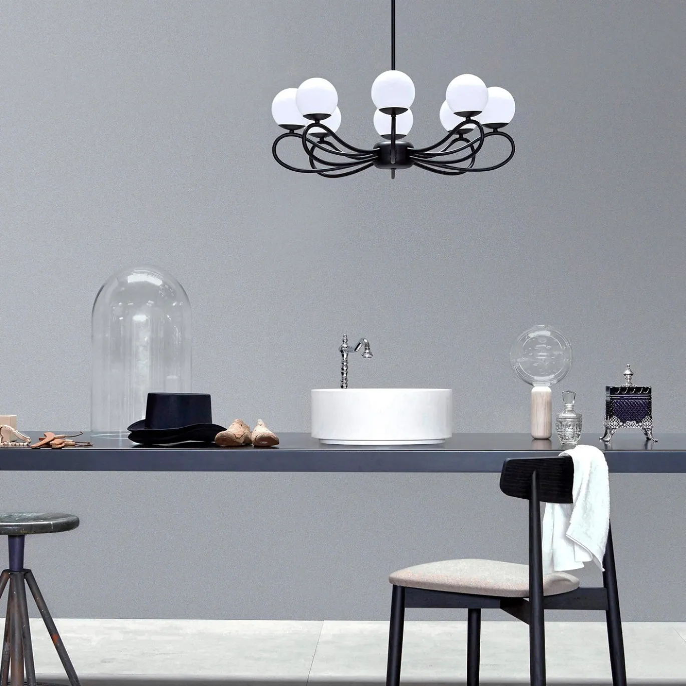 Lampadario Papillon 7207/8 nero di Matteo Zorzenoni