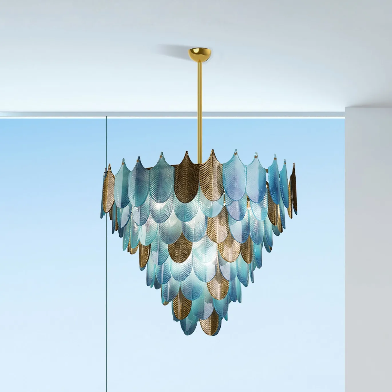 Lampadario Peacock Medium Blue