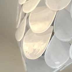 Lampadario Petals in vetro sabbiato