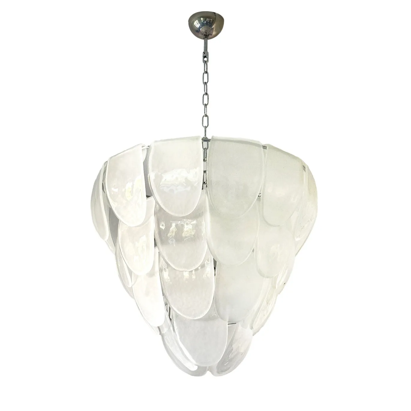 Lampadario Petals in vetro sabbiato