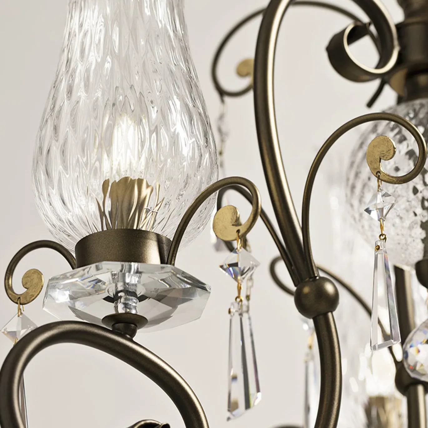 Lampadario Piccolo Anfora in Vetro Trasparente