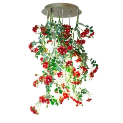 Lampadario piccolo e rotondo Flower Power Wild Red Roses