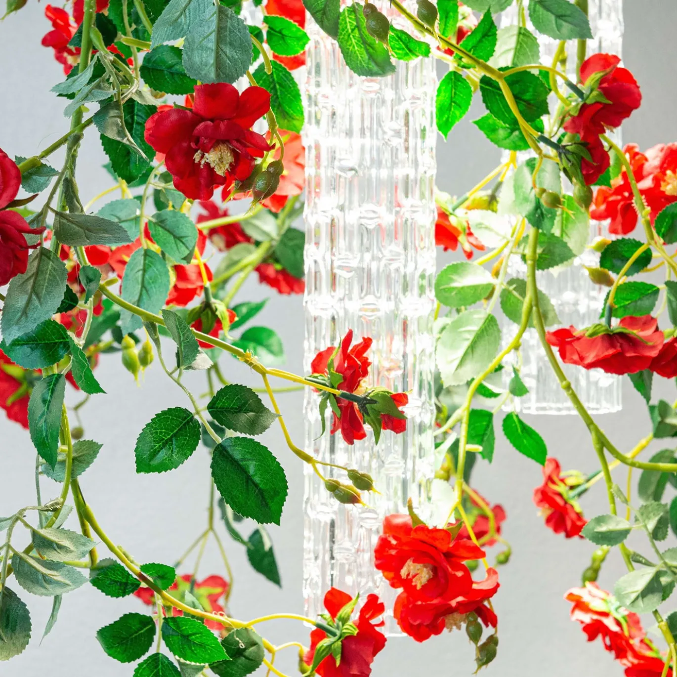 Lampadario piccolo e rotondo Flower Power Wild Red Roses