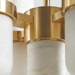 Lampadario Pills in ottone satinato e alabastro