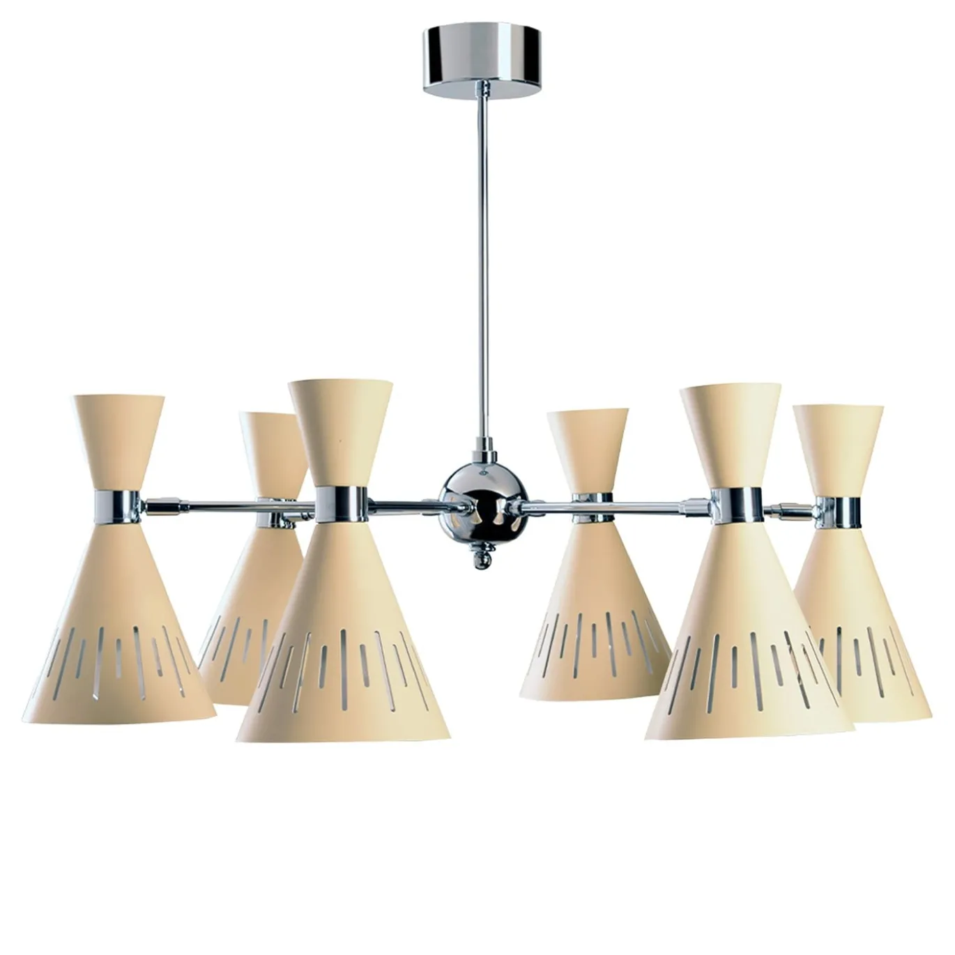 Lampadario Pop Avorio e Cromo