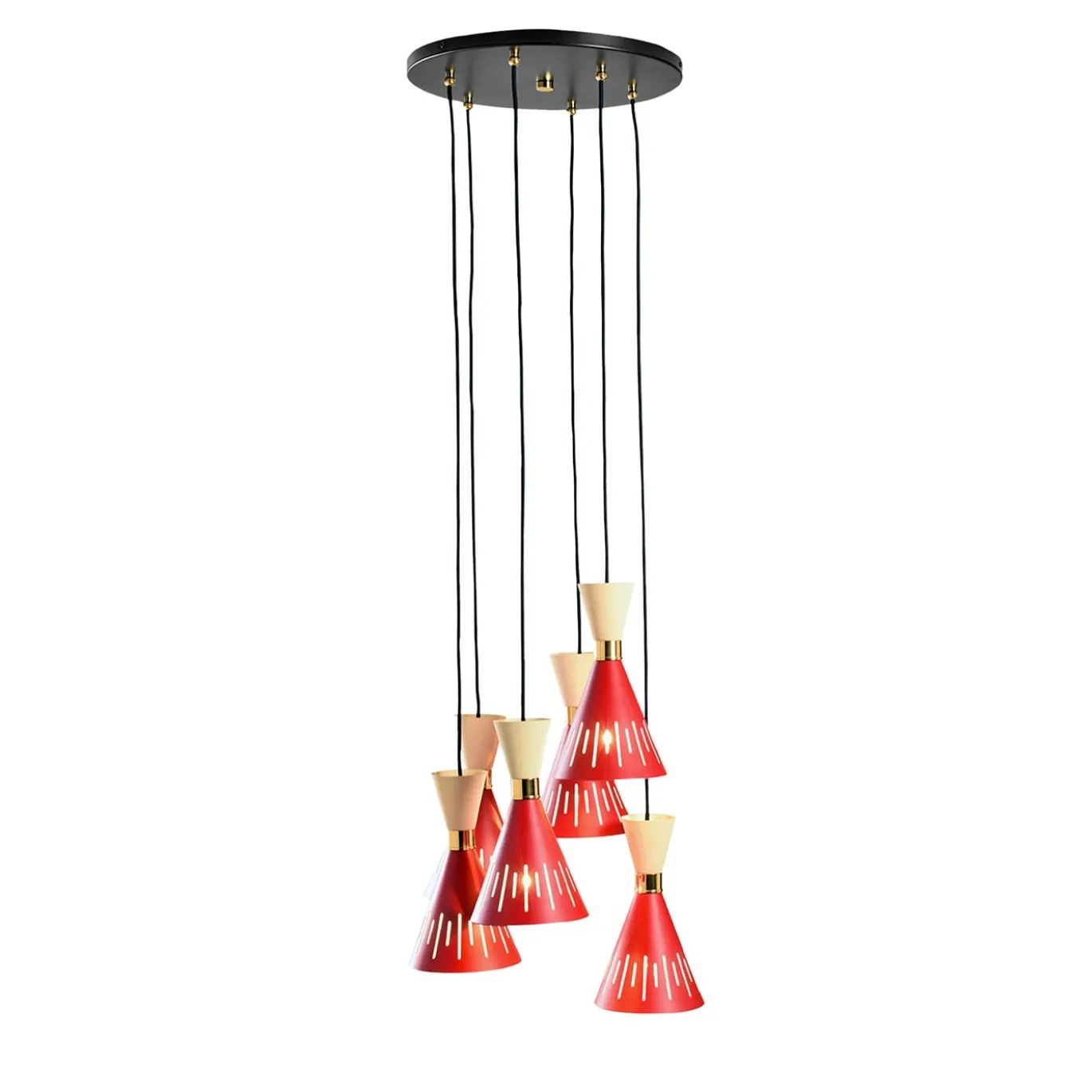 Lampadario Pop rosso e avorio