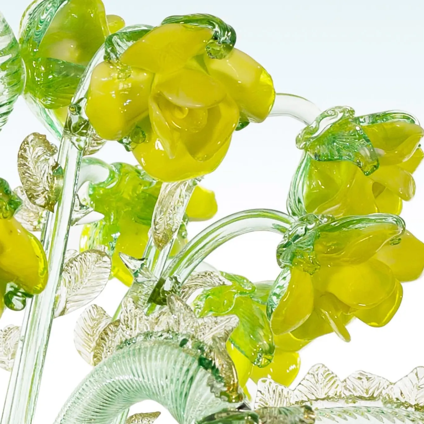 Lampadario Positano in Vetro di Murano Giallo