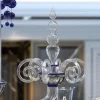 Lampadario Puccini a 18 luci in vetro di Murano color cristallo trasparente e blu