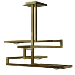 Lampadario quadrato Cecile in ottone
