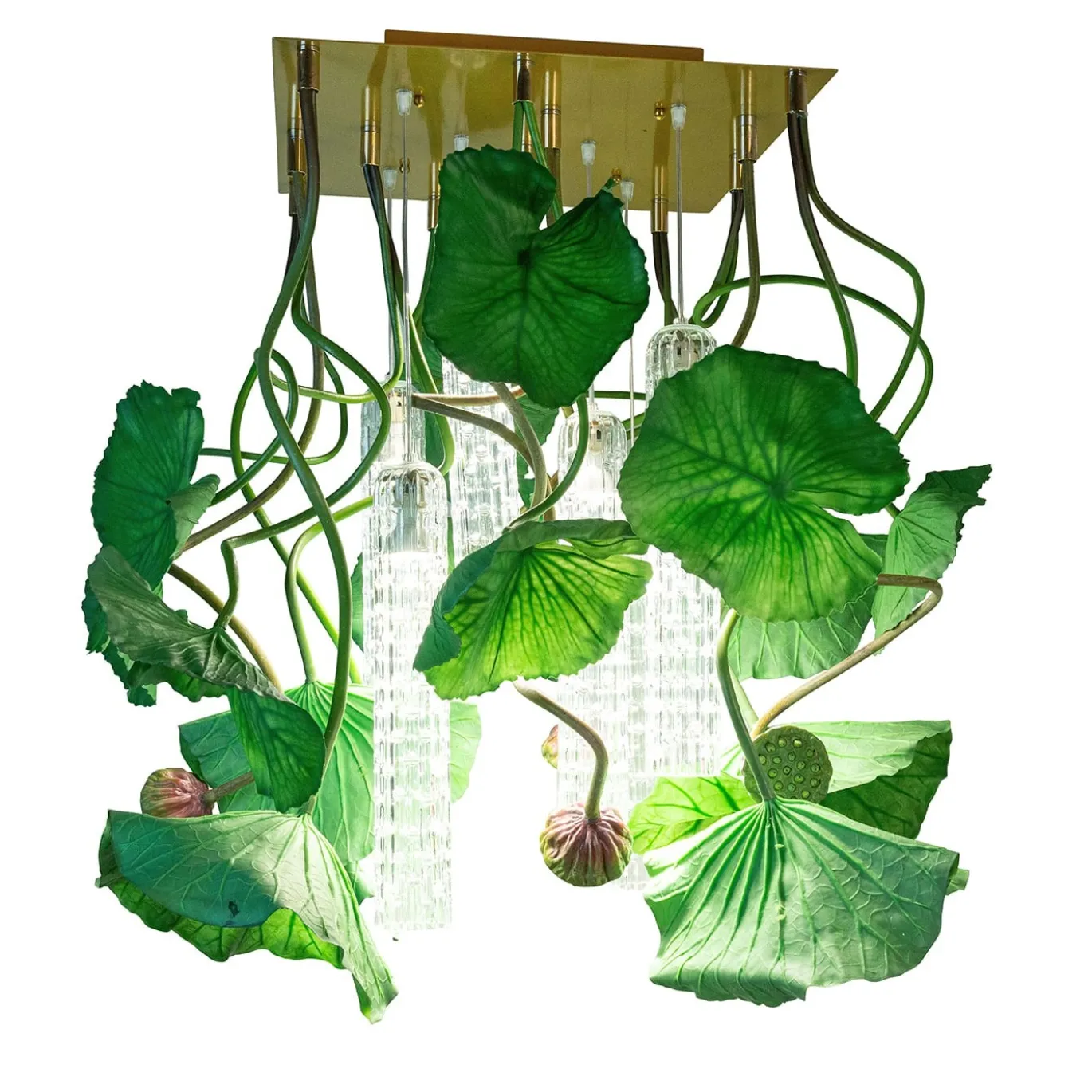 Lampadario quadrato Flower Power Lotus Dichondra
