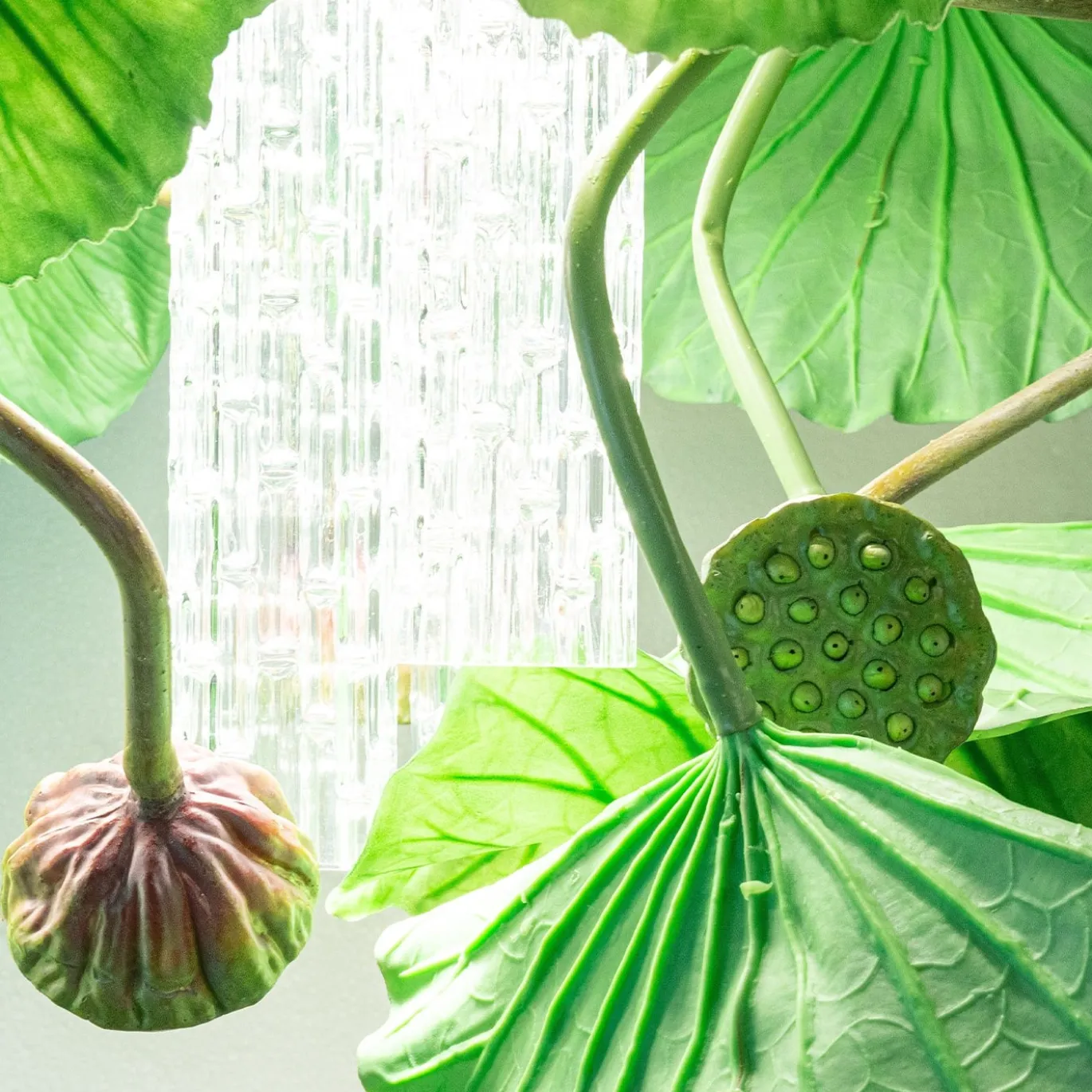 Lampadario quadrato Flower Power Lotus Dichondra