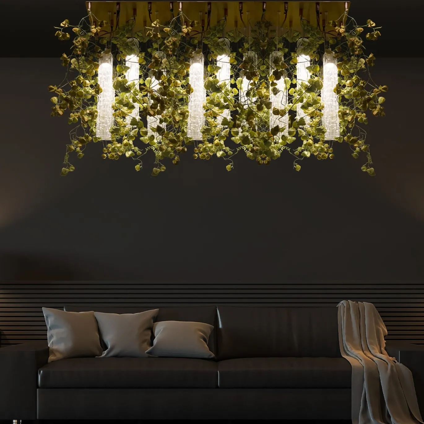 Lampadario quadrato grande Physalis Flower Power