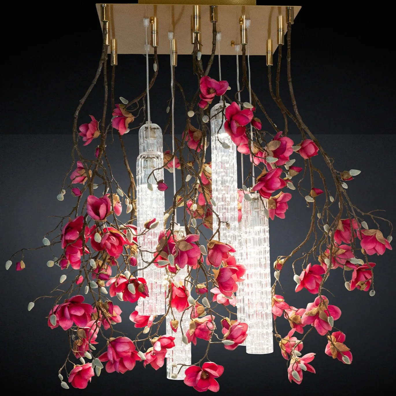 Lampadario quadrato Magnolia Flower Power