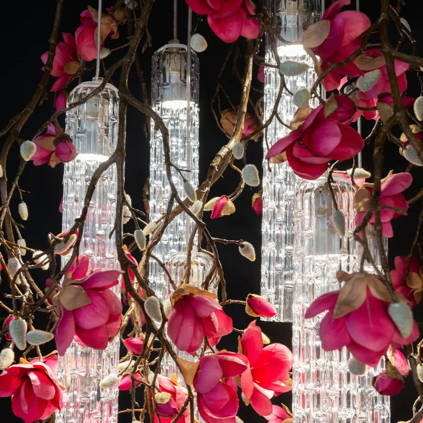 Lampadario quadrato Magnolia Flower Power