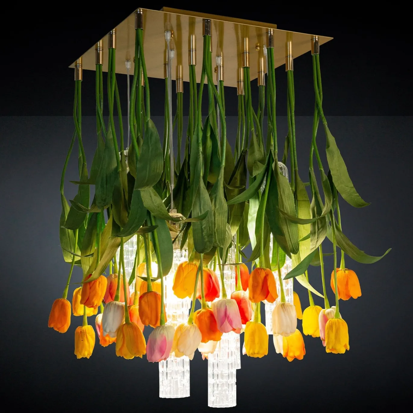 Lampadario quadrato Tulipano Flower Power
