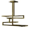 Lampadario rettangolare Cecile con cornice in ottone