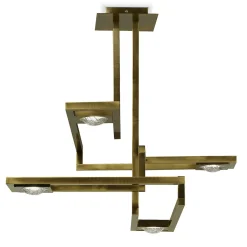 Lampadario rettangolare Cecile con cornice in ottone