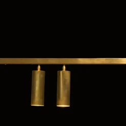 Lampadario Riga 14|00 Lineare a 4 Luci in Ottone con Finitura Dorata