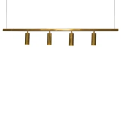 Lampadario Riga 14|02 Lineare a 4 Luci in Ottone con Finitura Dorata