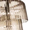 Lampadario Roma cromo con vetro bronzo