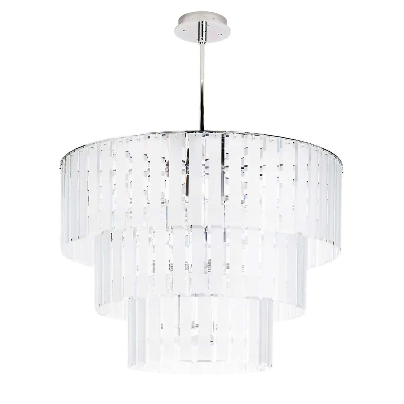 Lampadario Roma in vetro bianco satinato