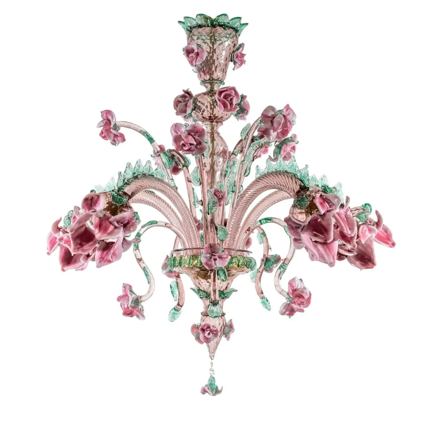 Lampadario Roseto in Vetro Rosa #2