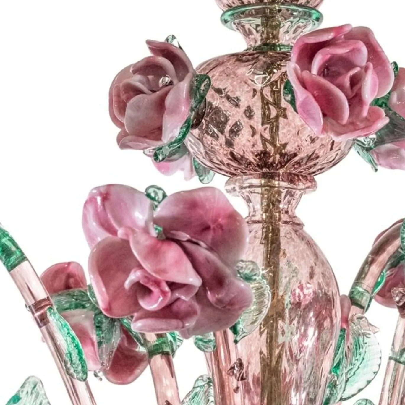 Lampadario Roseto in Vetro Rosa #2