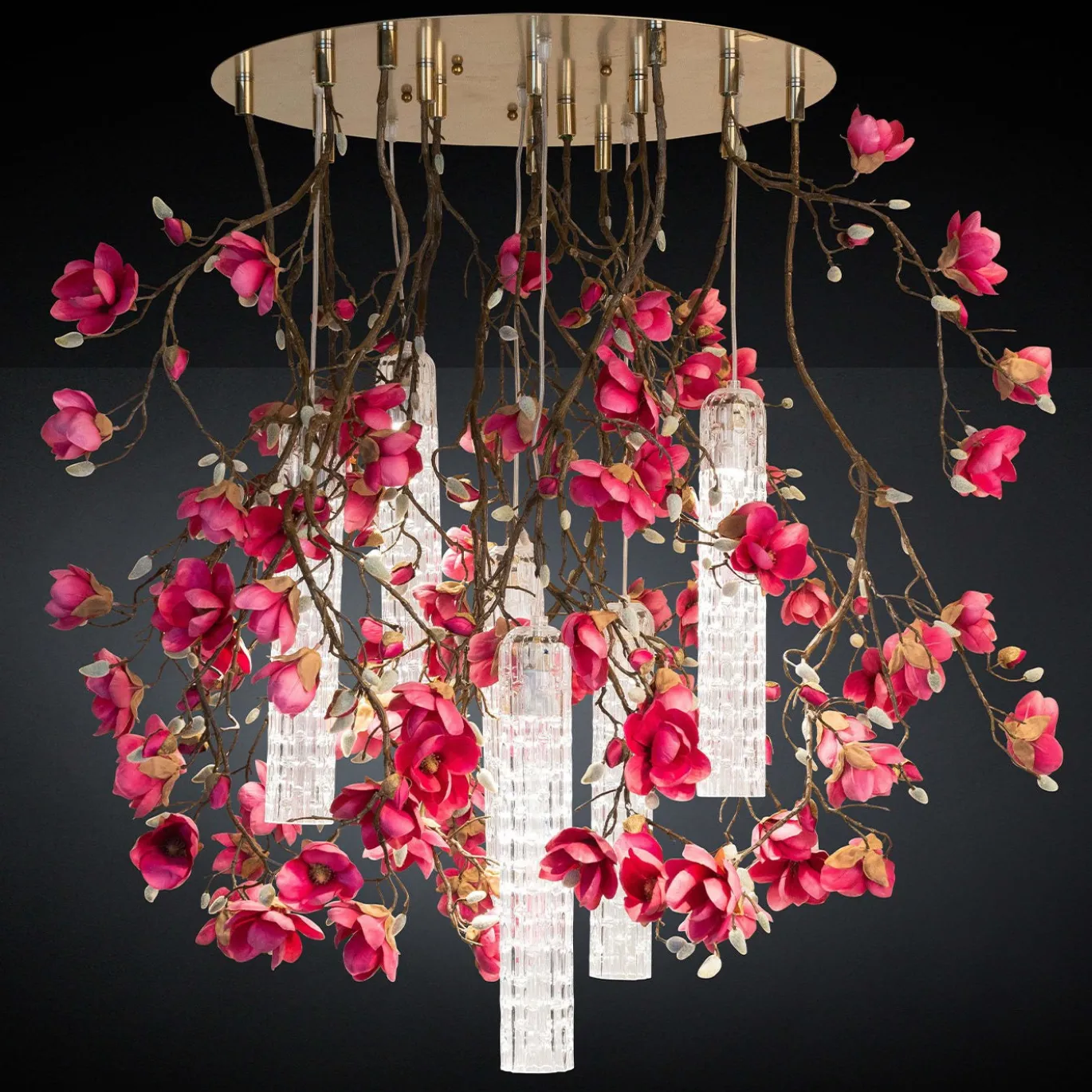 Lampadario rotondo Flower Power Magnolia