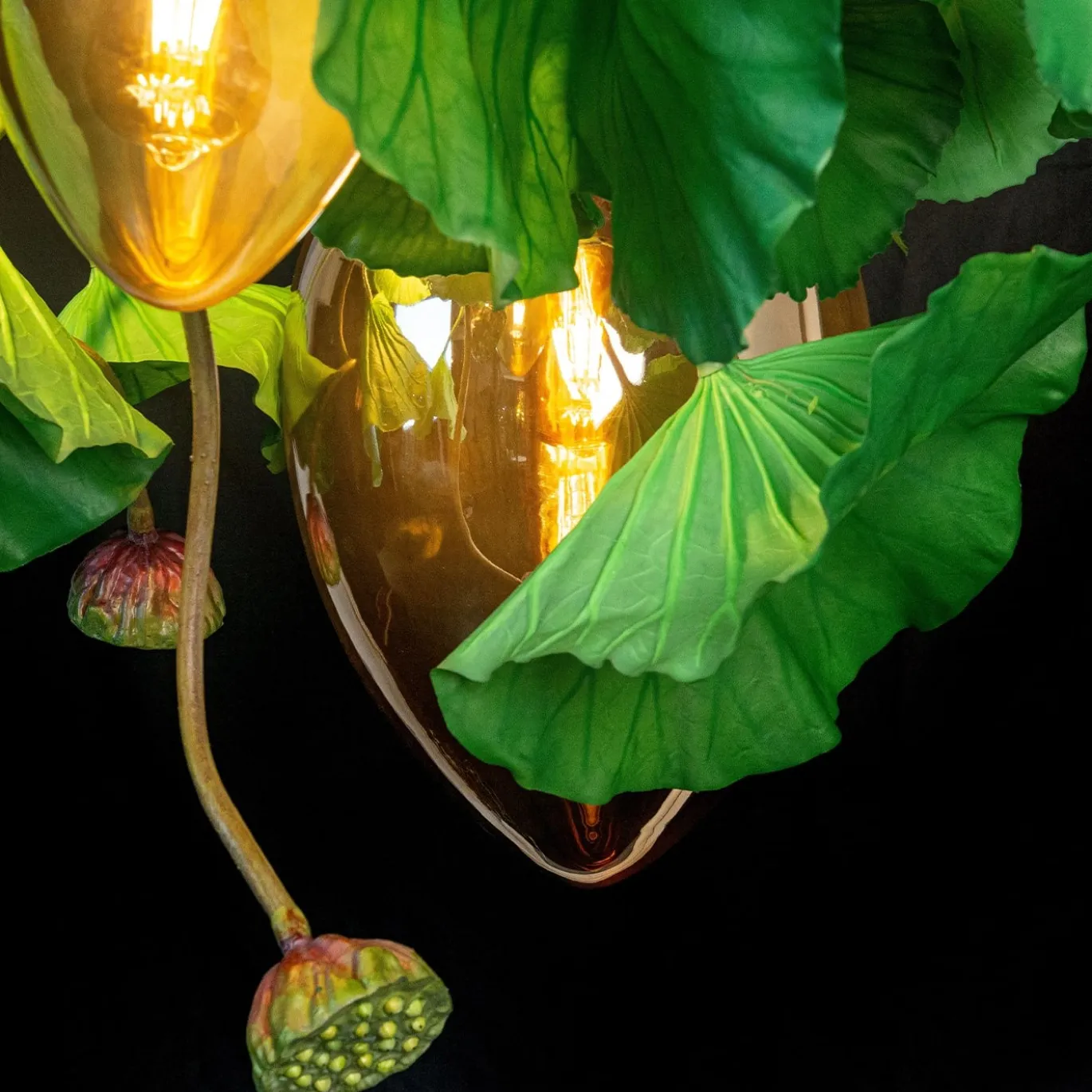 Lampadario rotondo Flower Power Lotus Dichondra