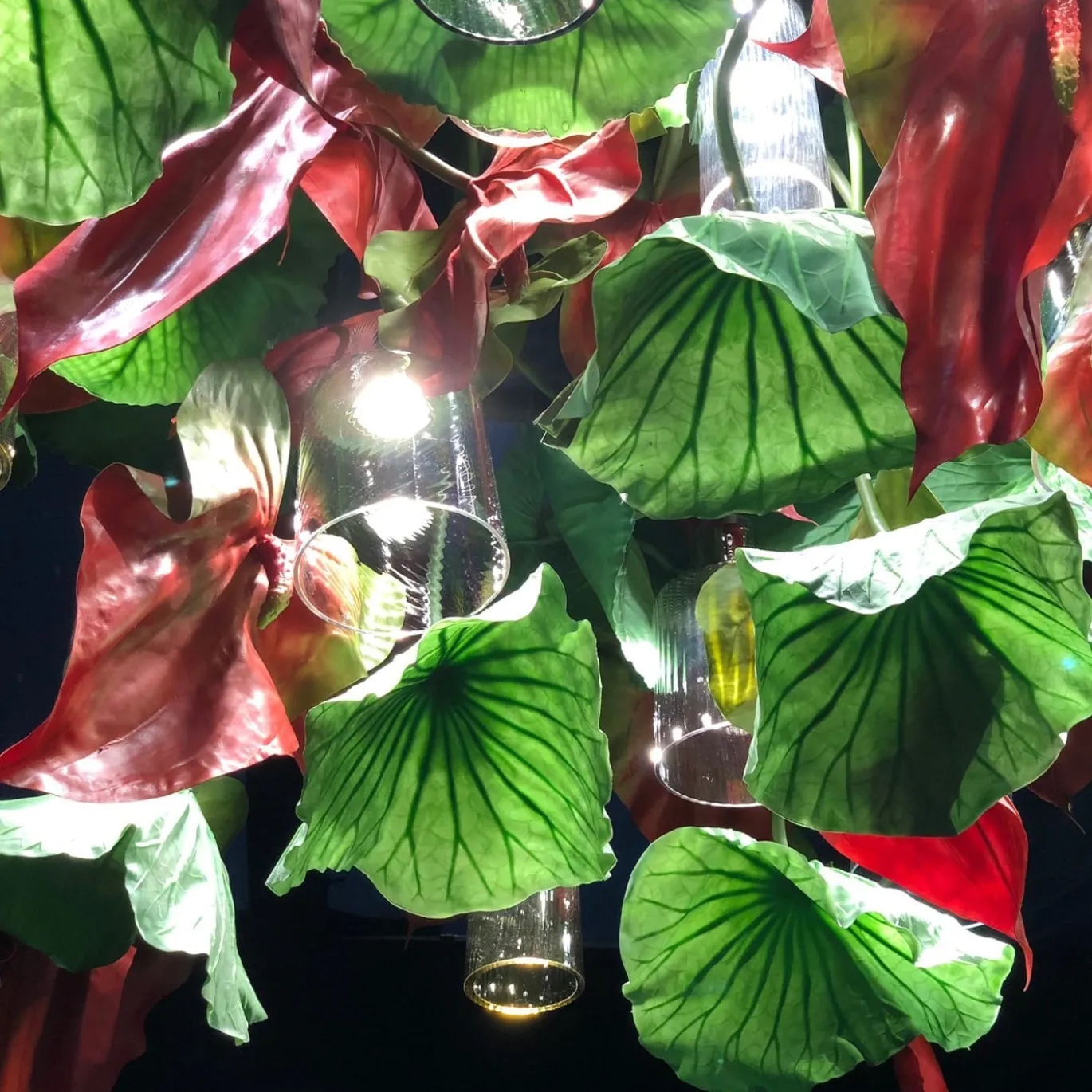 Lampadario rotondo grande Flower Power Red Anthurium