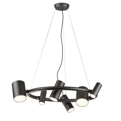 Lampadario rotondo in metallo nero CanCan
