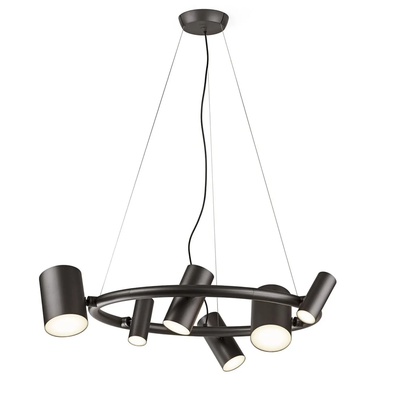 Lampadario rotondo in metallo nero CanCan