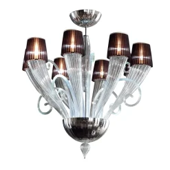 Lampadario rotondo in vetro di Murano