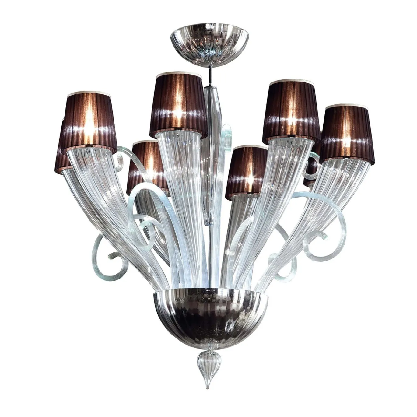 Lampadario rotondo in vetro di Murano