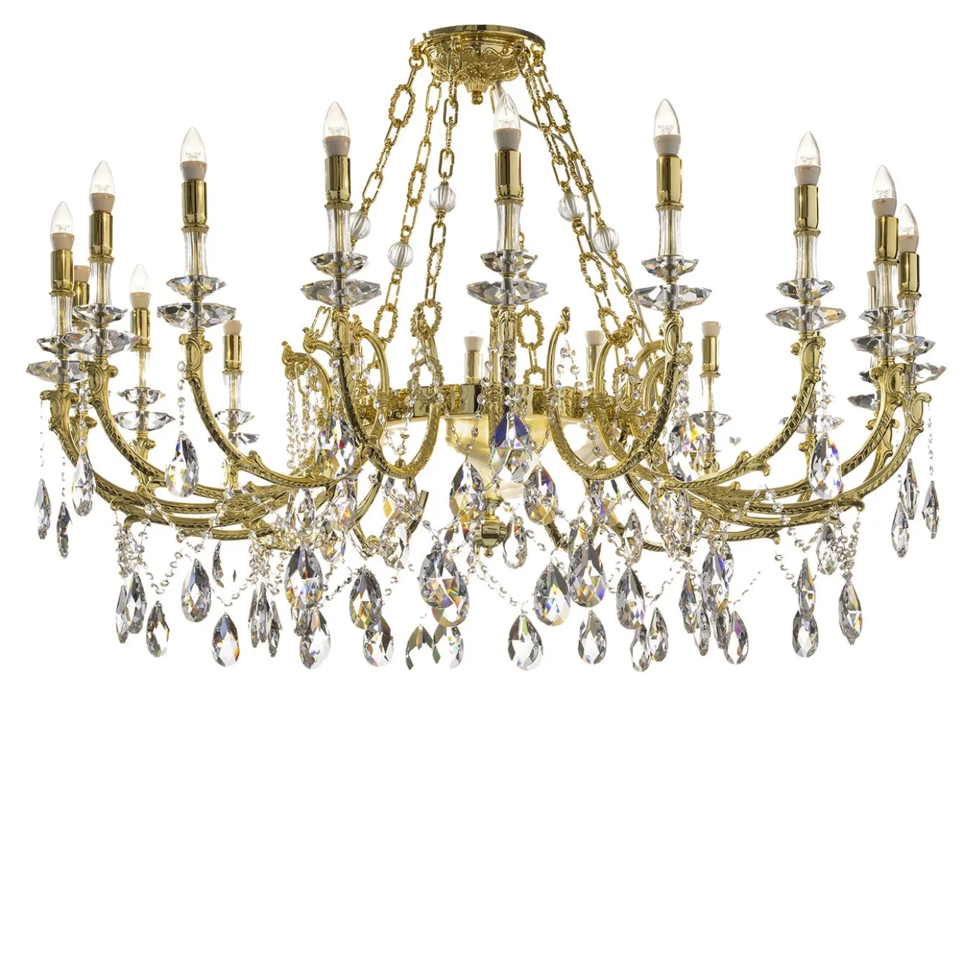 Lampadario Royal in Cristallo e Oro