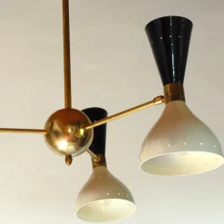 Lampadario Simmetrico a 3 bracci in ottone